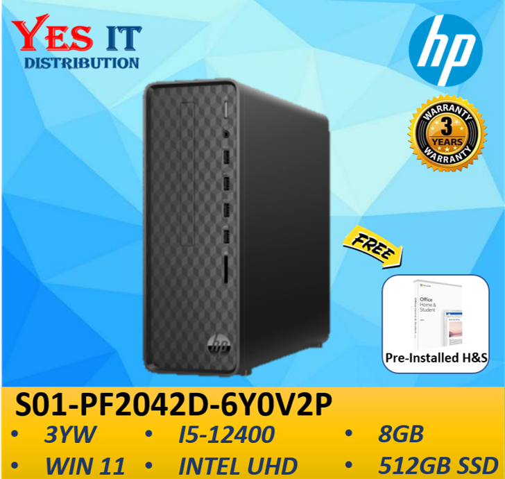 HP Slim Desktop PC S01PF2042D6Y0V2P (I512400, Intel UHD, 8GB, 512GB