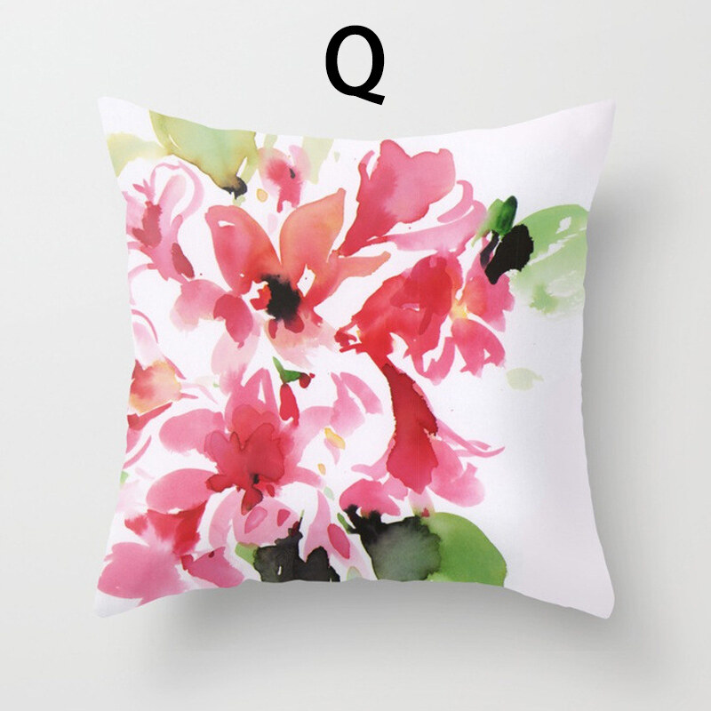 1PC Elegant Flower Sofa Car Throw Cover Linen Cotton Pillow Case Pillow Cushion Cactus Print Home Decor Tropical