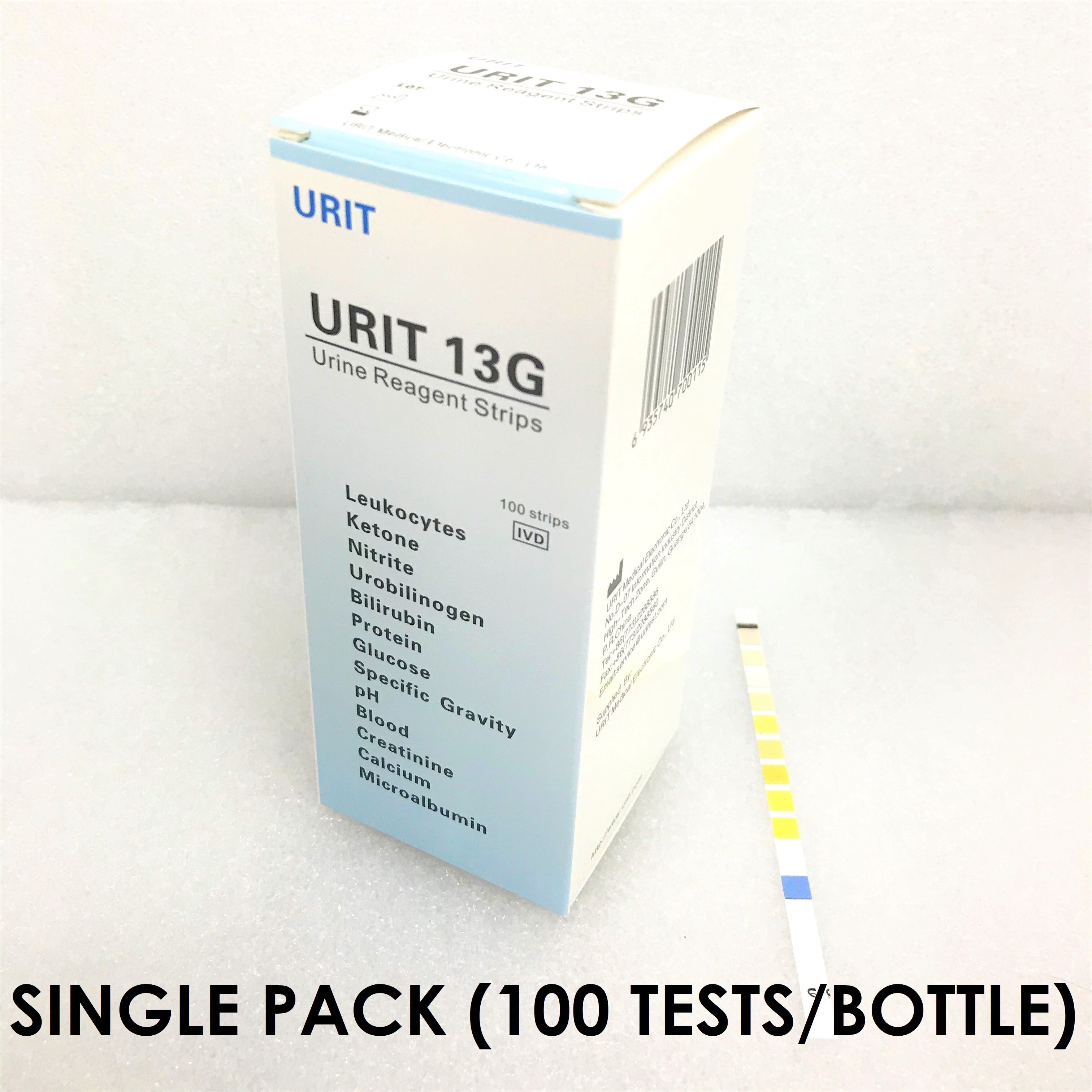 URIT 13G Urine Test Strips (100 Tests/ Btl) | 13 parameters including ...