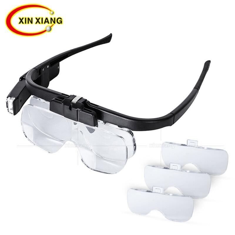 Lithium Glasses Magnifier 4.5x Headband 2 Led Magnifier Rechargeable Magnifying Glass With Led Light 3 Glasses Len Loupe