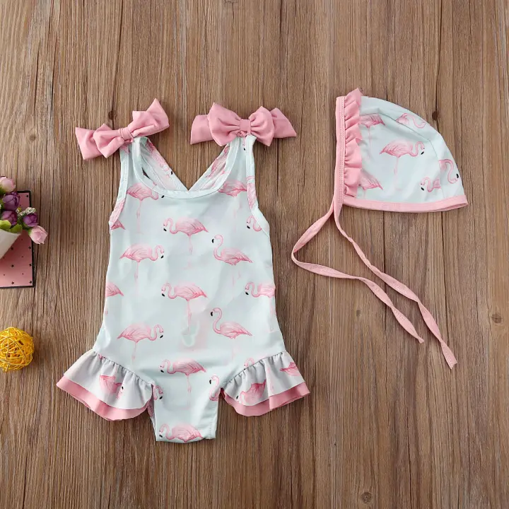 baby girl swimsuit and hat