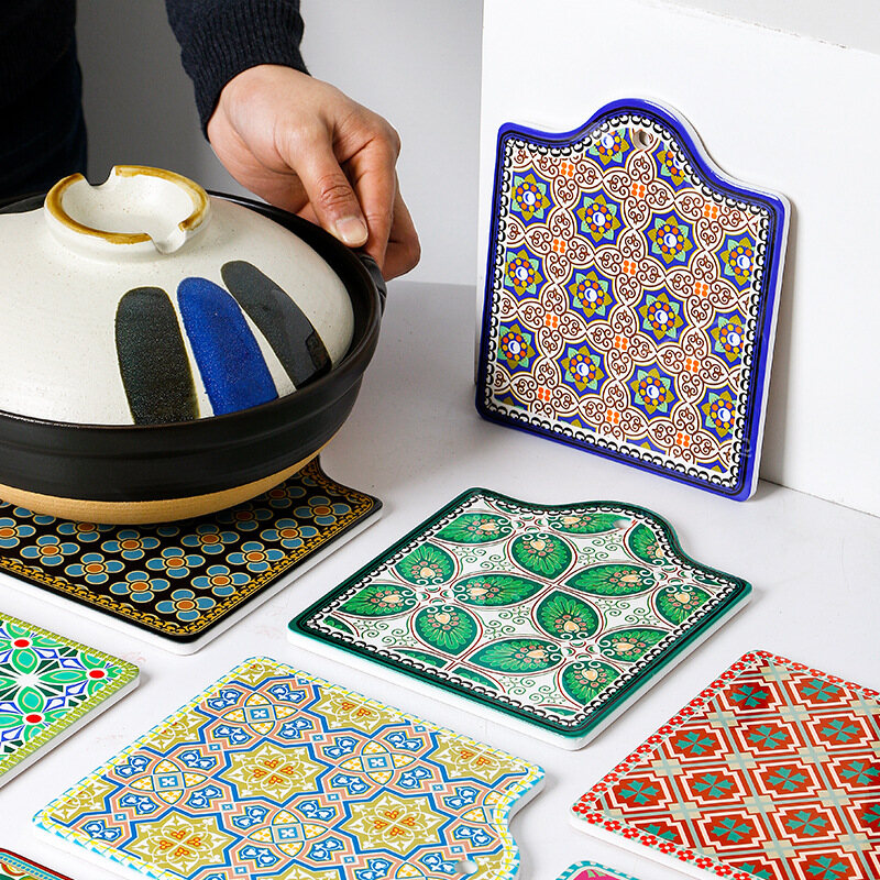 OMK Bohemian style ceramic table mat matte plate placemats & Coasters