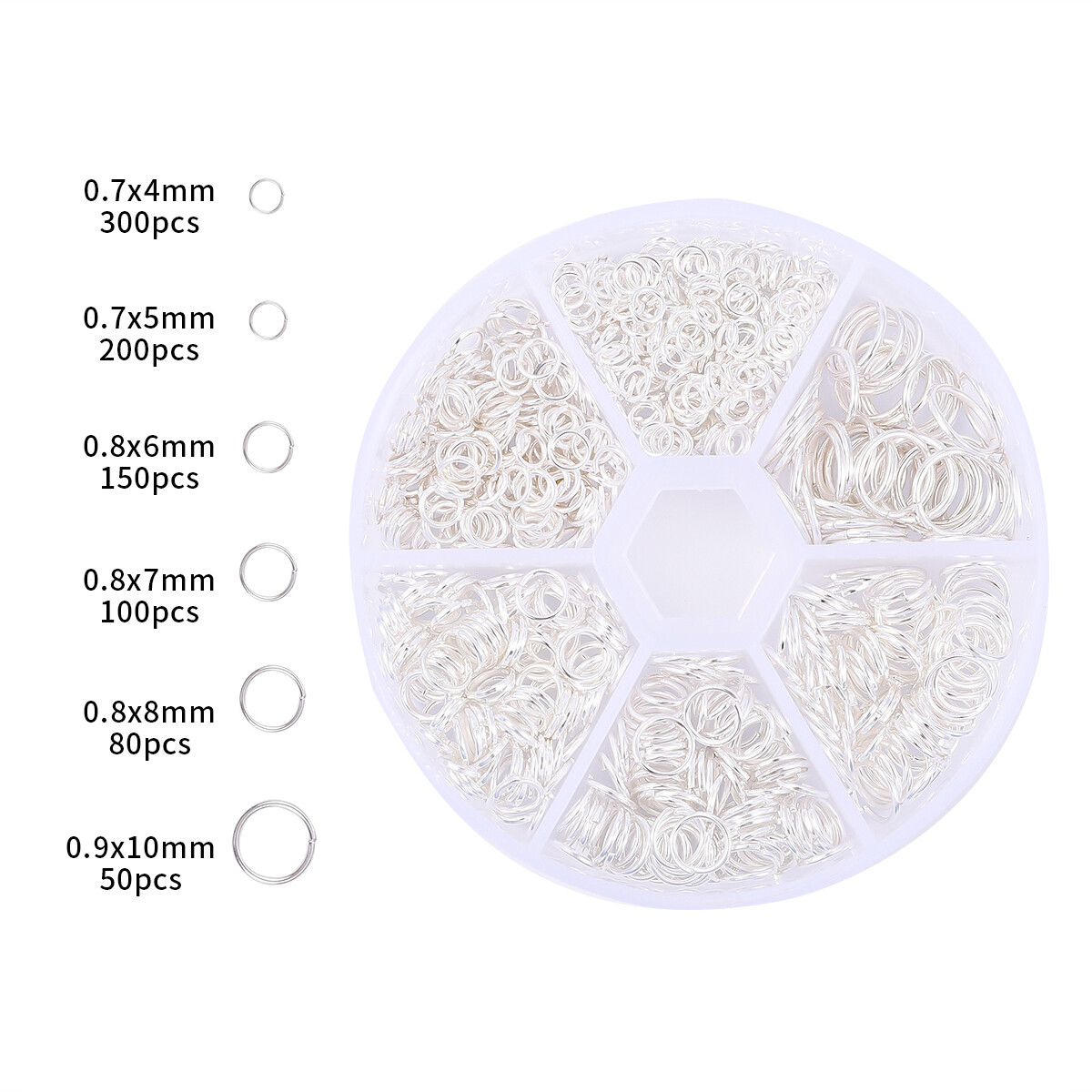 1 Set 4/5/6/7/8/10mm Multicolor Metal Open Jump Rings Mixed Split Rings Earring Hooks For DIY Jewelry Making Findings Accessories