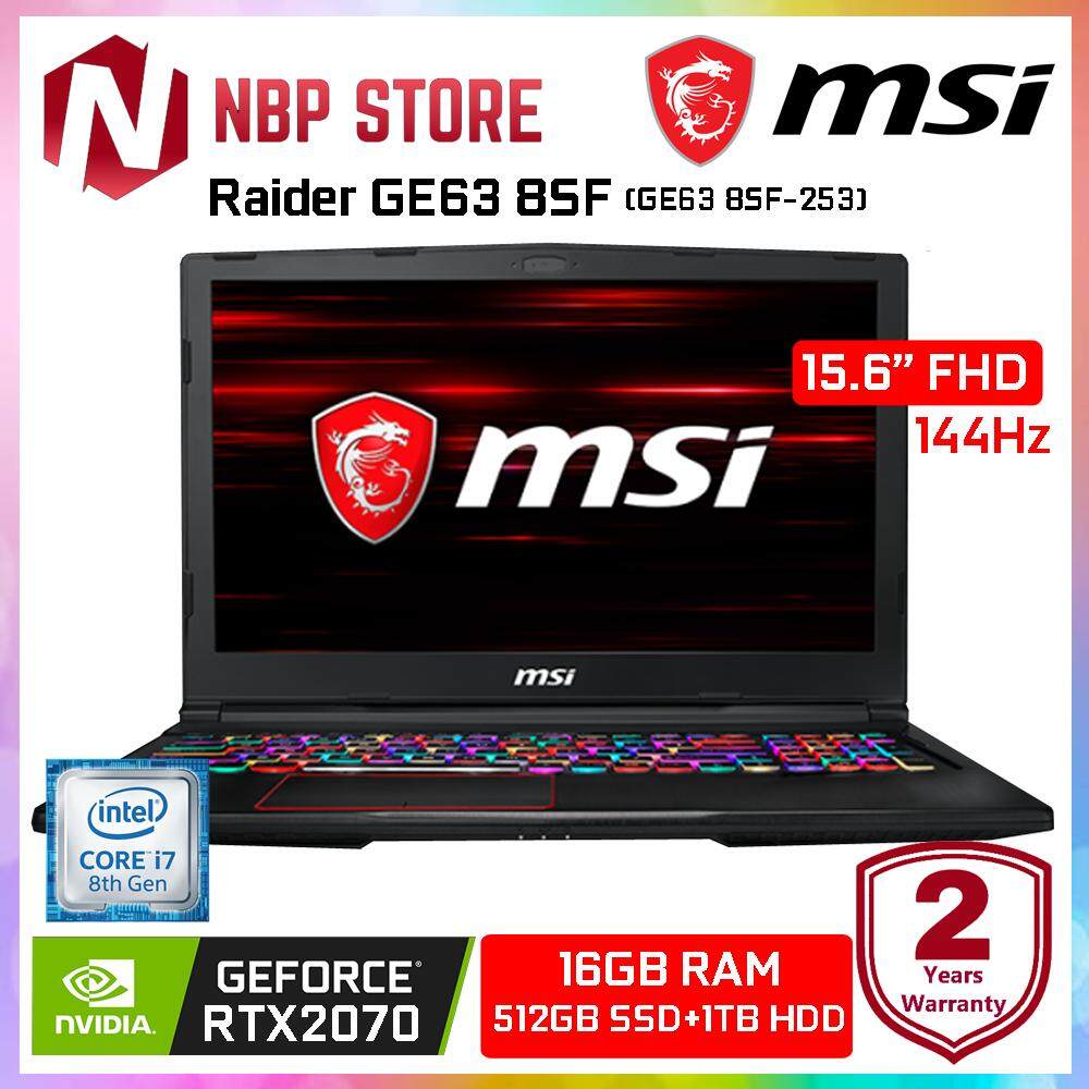 MSI Raider GE63 8SF-253 15.6 FHD 144Hz IPS Gaming Laptop ( i7-8750H, 16GB, 1TB+512GB, RTX 2070 8GB, W10 ) Malaysia