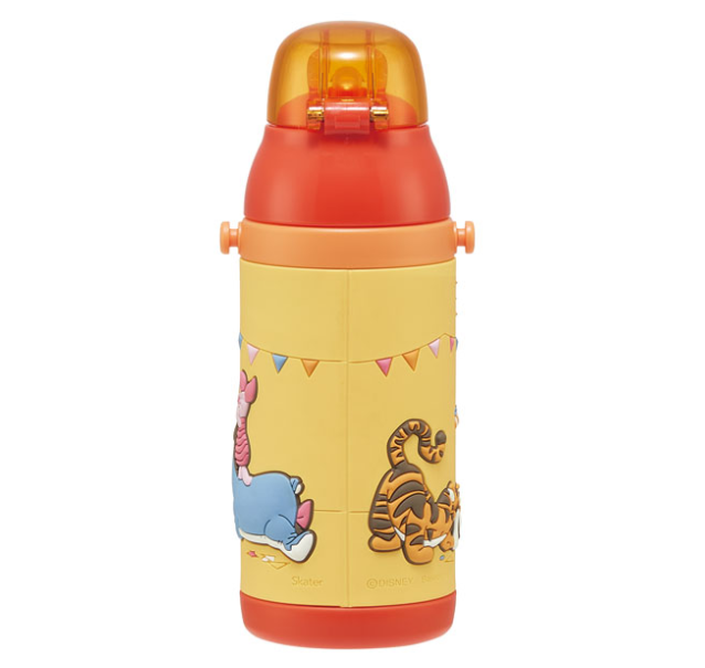 [SKATER] Winne Bình Ống Hút Không Gỉ Một Chạm 3D Pooh 380Ml SSPV4