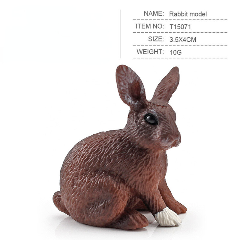 Simulation Forest Wild Rabbit Model Ornament Solid Static Rabbit Hare Shape Toy PVC Miniature Collection Toys Educational Kids Toy Toys for Boys Toys for Girls