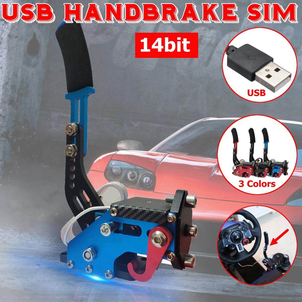 【Free Shipping + Flash Deal】14Bit PC USB Handbrake SIM for Racing Games G25/27/29 T500 FANATECOSW DIRT RALLY Blue