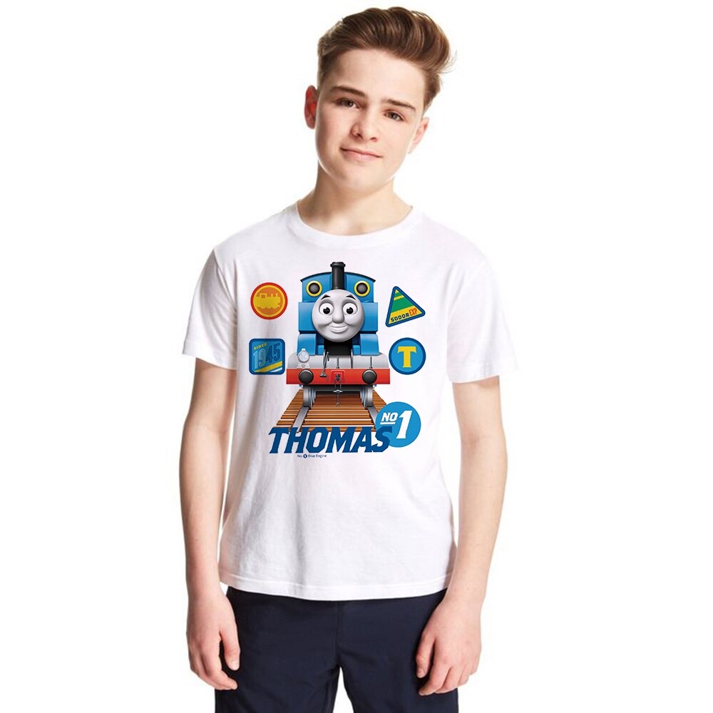 Elegant ❤ Queen Thomas and Friends Kids T Shirt Thomas Children T-shirt Cartoon Train Tops Tees