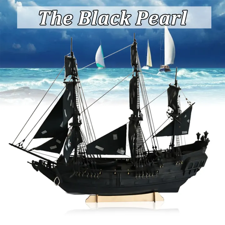 23 6 60cm Black Pearl Ship Assembly Diy Wooden Model Kit Sailing Boat Decor Toy Lazada Singapore