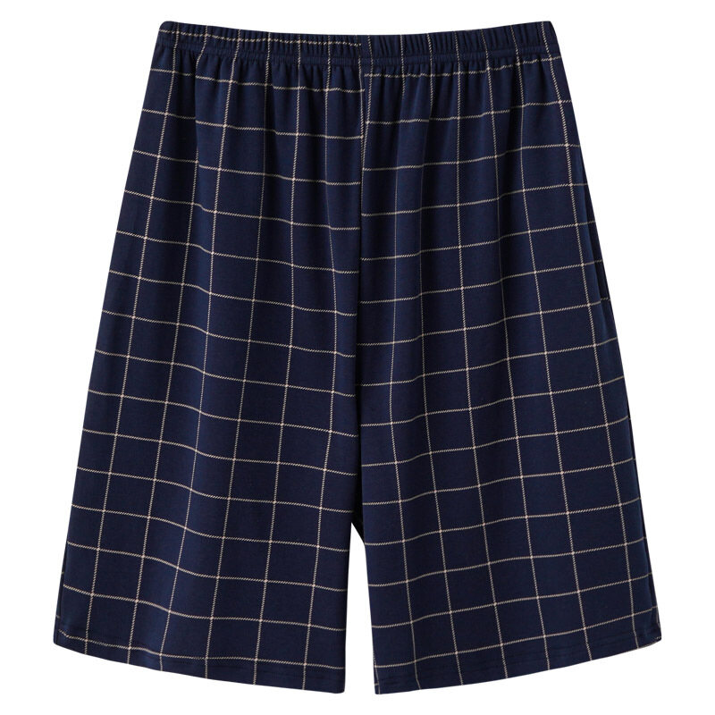 Supeeon丨men's pajama pants summer cotton shorts plaid thin new plus-size can be worn outward men's home pants