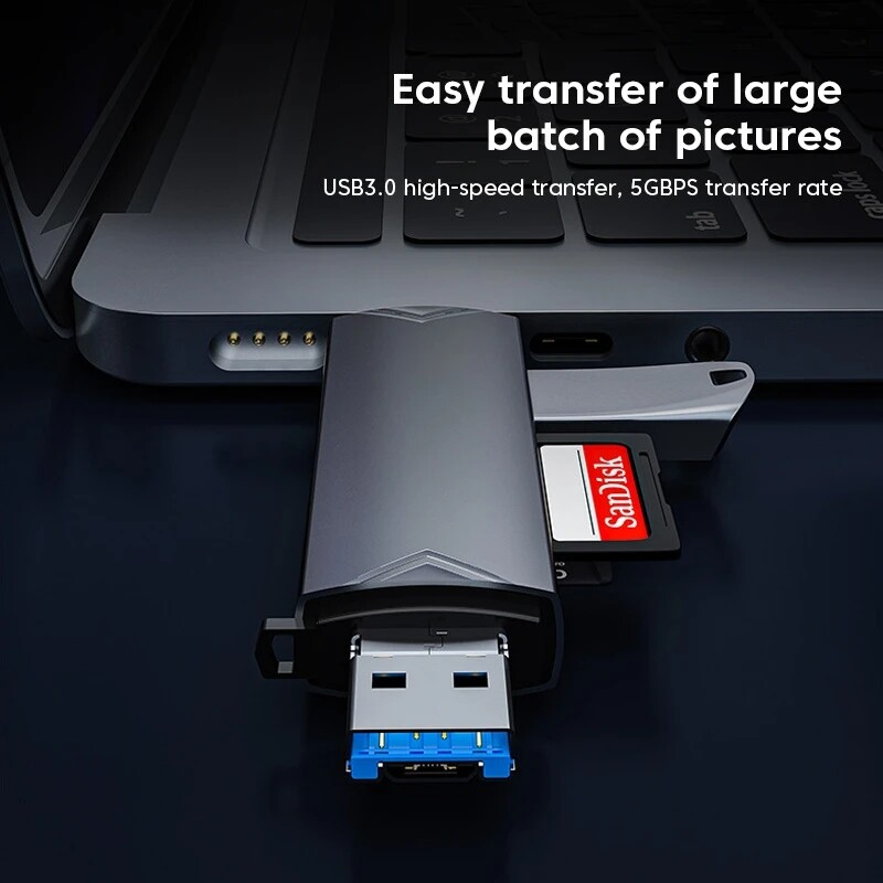 6 Trong 1 đầu đọc thẻ OTG USB3.0 Để Micro USB Type C Adapter ổ đĩa flash Thông Minh đầu đọc thẻ nhớ TF mini máy ảnh SD Cardreader