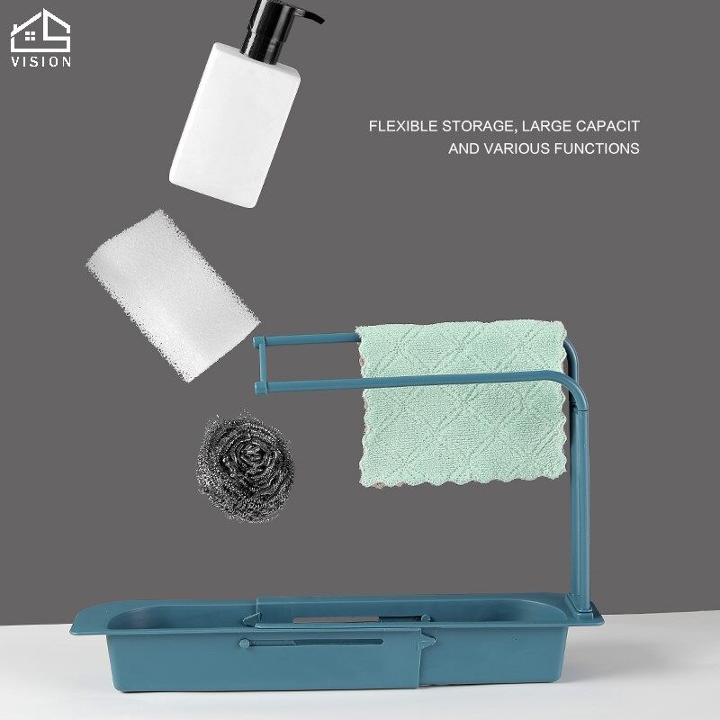 Vision Bếp Kính Thiên Văn Chìm Lưu Trữ Giá Điều Chỉnh Dishcloth Sponge Chủ Mở Rộng Lưu Trữ Cống Giỏ Kệ Tổ Chức Nhà Bếp