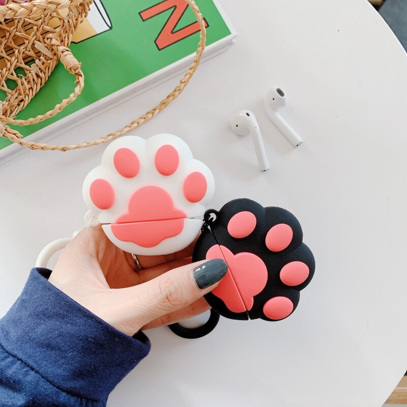 Ốp bảo vệ chân Mèo Tai nghe không dây Bluetooth thiết kế 3D dễ thương cho Apple Airpod 4 Silicon mềm Vỏ chống sốc cho AirPods 3 Pro 2 1 phụ kiện hộp sạc