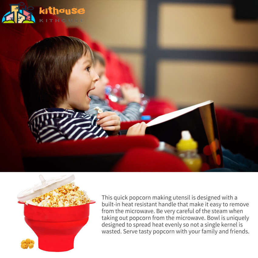 Original Microwave Popcorn Silicone Popcorn Maker, Collapsible Bowl