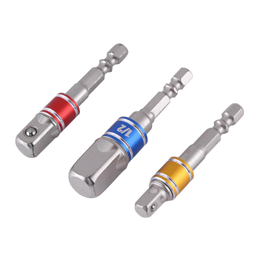 3 Cái Ổ Cắm Tuốc Nơ Vít Điện Đầu Chuyển Đổi Thanh Nối Dài Thân Lục Giác 1/4 Inch Tua Vít Ổ Cắm Điều Khiển