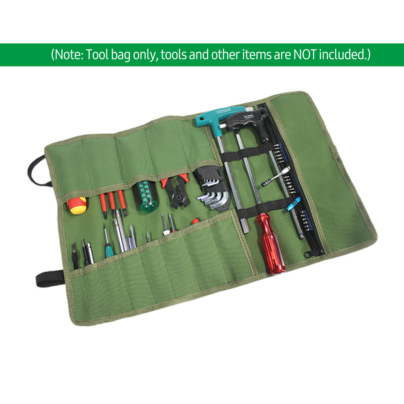 NANWEI PENGGONG Tool Storage Bag Roll Foldable Portable Roll up Tool Bag Multiple Pockets Electrician Woodworking Toolbag Organizer