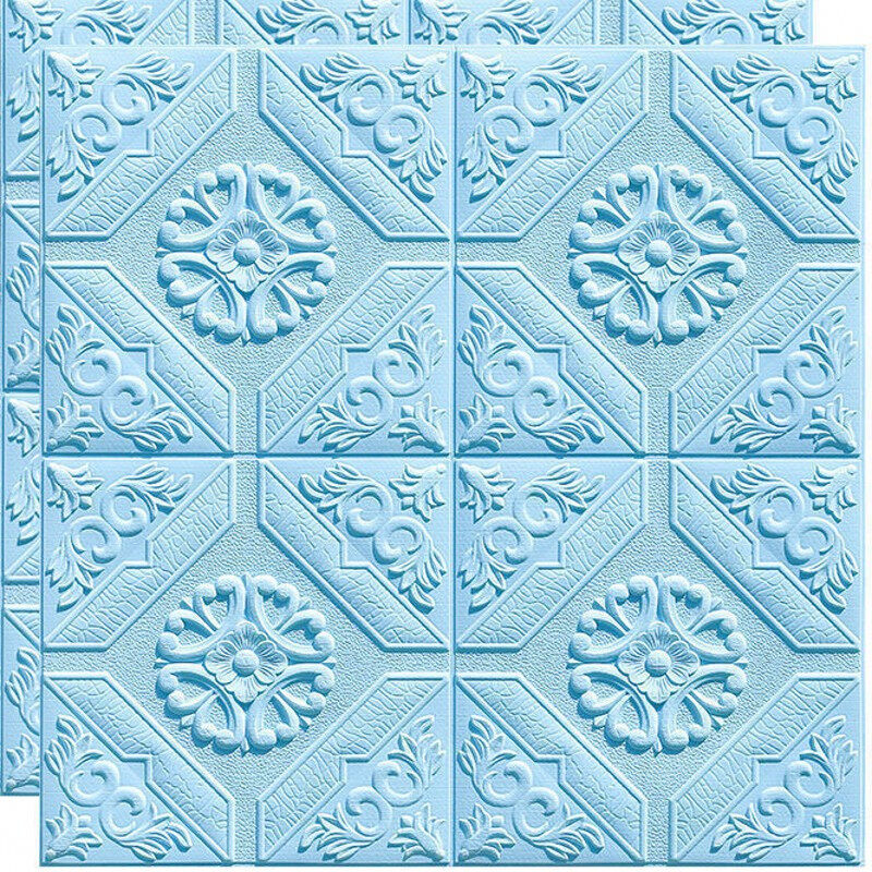【TaroBall】Large 70cm 3D Self-Adhesive Waterproof Foam Wall Stickers Stereo Pattern Background Soft WallPaper Ceiling Sticker Home Decor Collision Avoidance Room Wall Decoration
