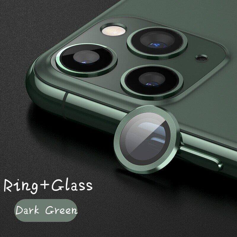 Classic 2 In 1 Camera Lens Protector For iPhone 15 Pro Max 14 Pro 13 Mini 12 11 Pro Color HD Tempered Glass Metal Ring Scratch Proof Lens Protective Cover