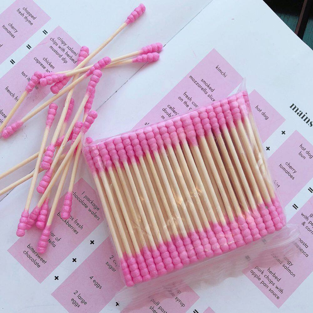 Double Cute Disposable Bat Girl Heart Head Cotton Swab Stick