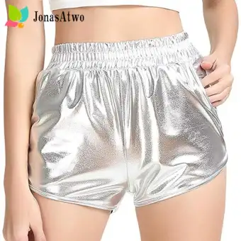 shiny yoga shorts