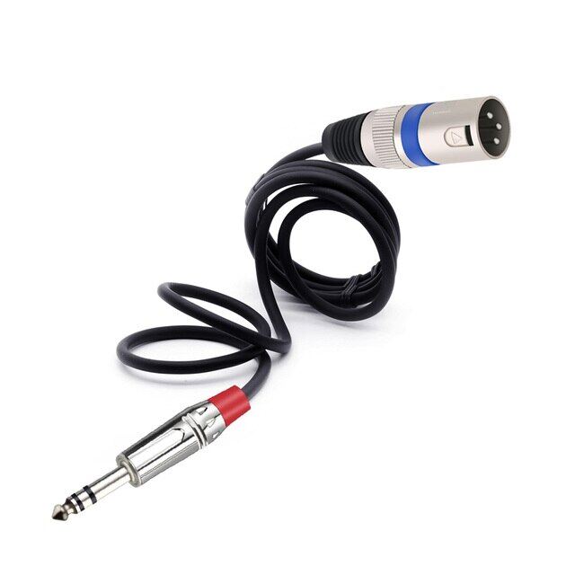 Jack 6.35mm stereo male 3-pins xlr to male rst 1/4 balanced microphone interconnect quarter inch to xlr cord for amp