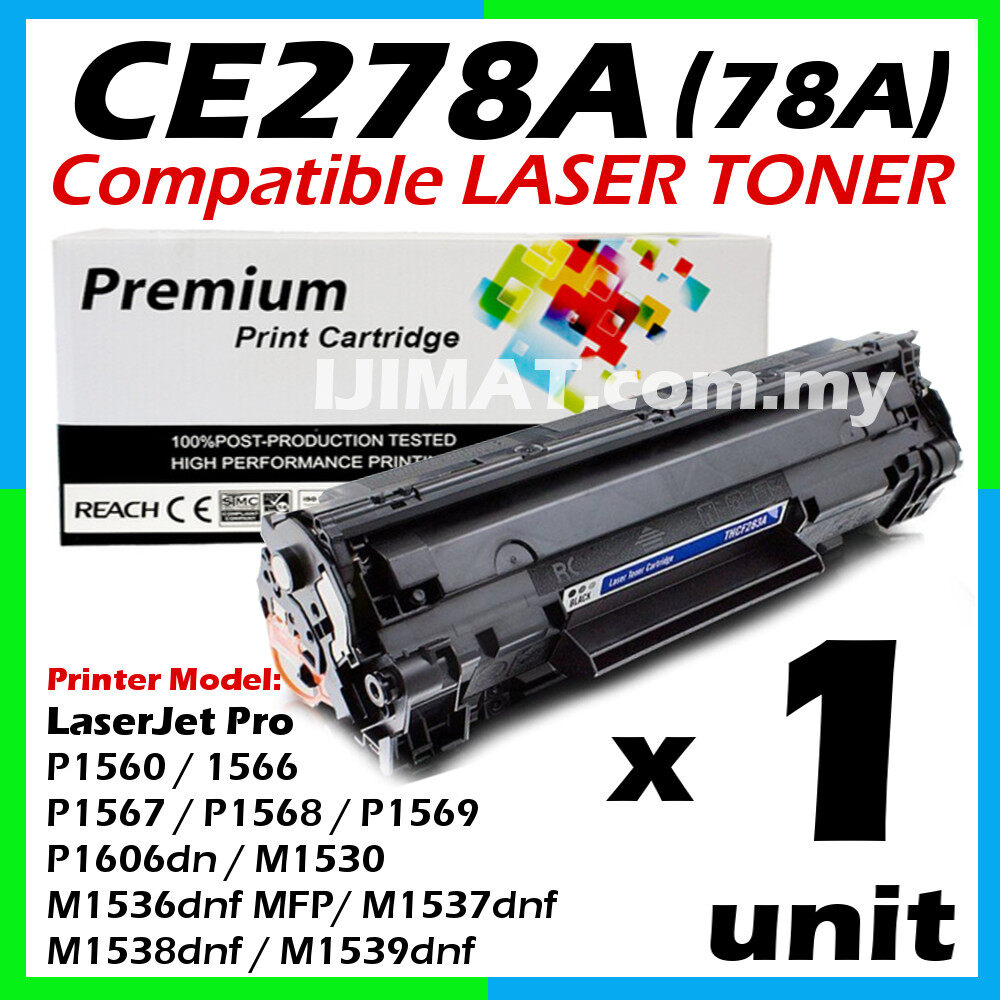 feel Book neutral PREMIUM Compatible Laser Toner Cartridge CE278A / CE278 / 78A For HP  LaserJet Pro P1560 / P1566 / P1567 / P1568 / P1569 / P1606dn / M1530 /  M1536dnf / M1537dnf / M1538dnf / M1539dnf / Laserjet 1536dnf MFP Printer  Ink | Lazada