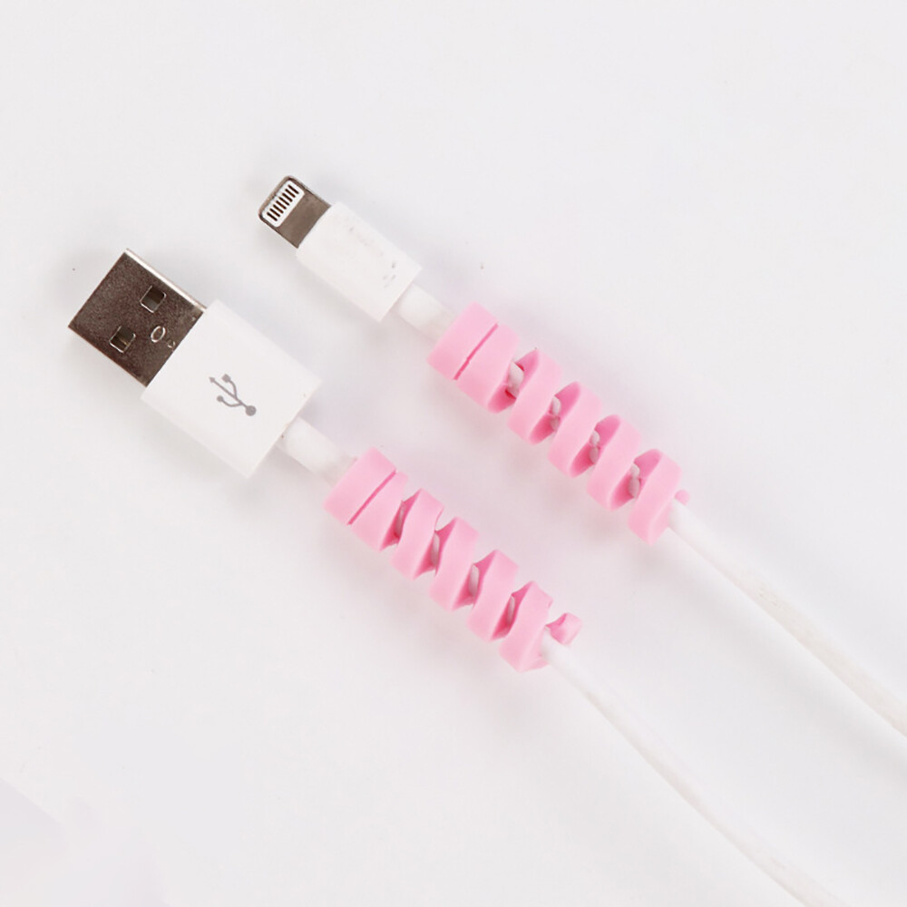 4PCS Spiral Silicone Cable Protector Anti Fracture Universal Earphone USB Charger Bobbin Winder Data Line Protective Cover