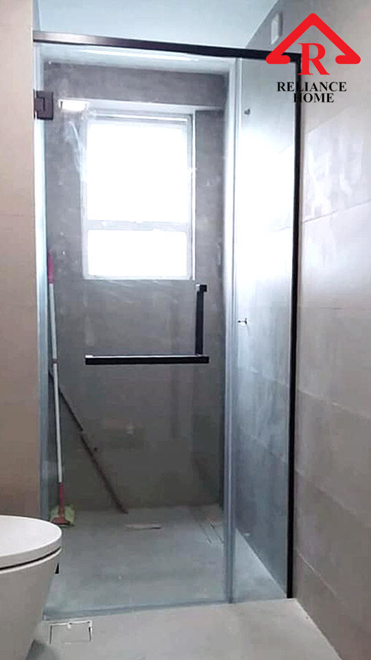 [PREORDER] Black Frameless Shower Screen, REH100 Shower Screen, Black