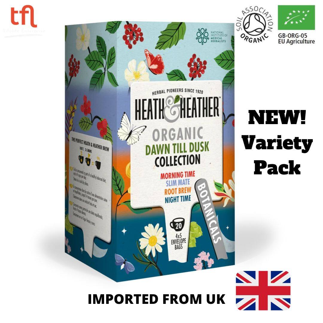 Heath & Heather Variety Pack New! Organic Dawn till Dusk Collection 5 sachet each for Heath