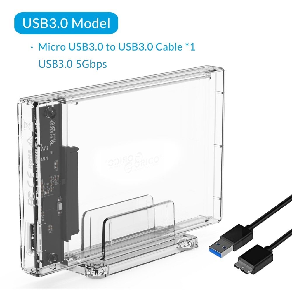 ORICO HDD Case SATA to USB Clear HDD Enclosure Hard Drive