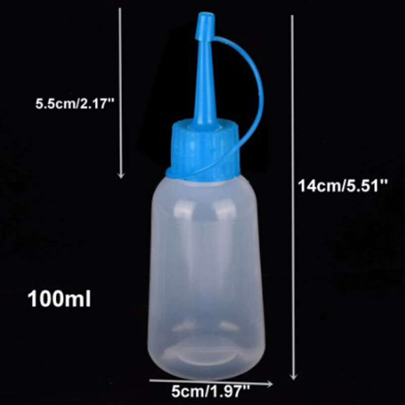 Ministar 100ml Plastic Clear Tip Applicator Bottle Plastic Squeeze Bottle With Tip Cap