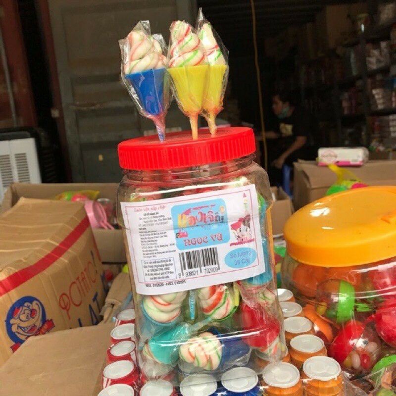 Lọ 38 chiếc lẹo mút hình que kem ốc quế