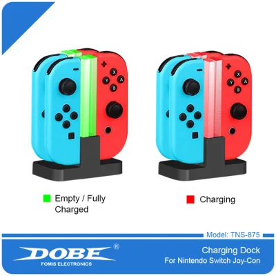 LED Charging Dock Station Charger Cradle For Nintendo Switch 4 Joy Con Controllers 4 In 1 Charging Stand For Nintend Switch NS