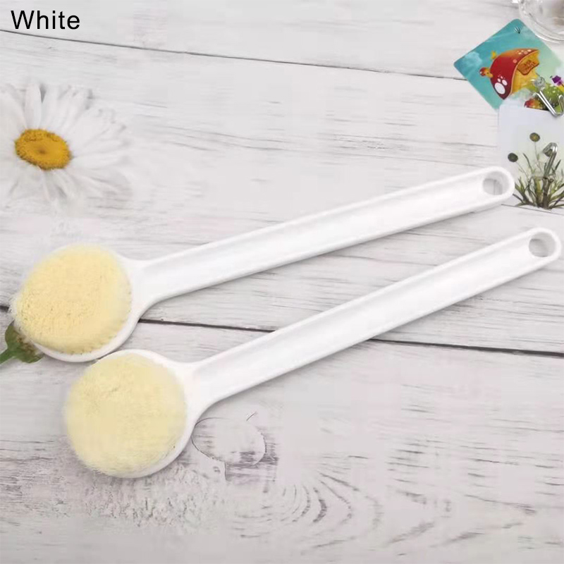 Shower Body Brush with Long handle soft bristles,Back Scrubber Bath Mesh Sponge with Curved Long Handle for Skin Exfoliating Bath, Massage Bristles Suitable for Wet or Dry, Men and Women