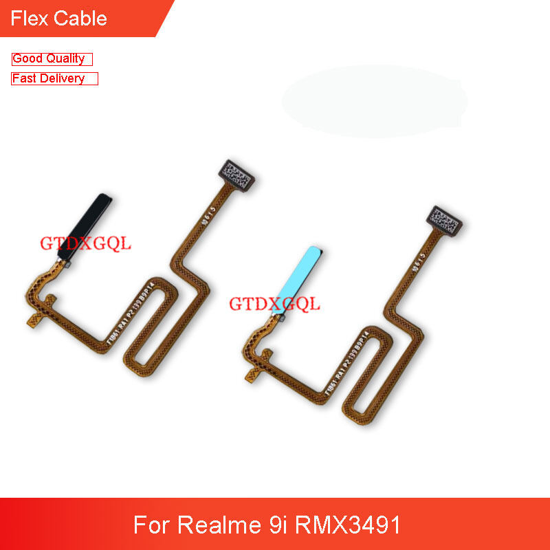 6.6 inches new for realme 9i rmx3491 fingerprint sensor home button key touch id flex cable