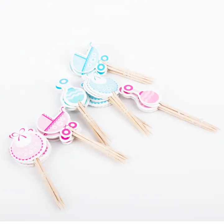 pink baby shower cupcake toppers