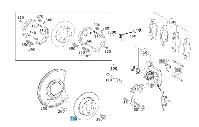 Original Mercedes Benz Rear Brake Disc W211 W212 2114230712 0004231012/