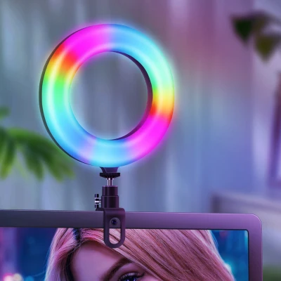 freneci Practical LED RGB Selfie Ring Light Fill Lamp For Laptop