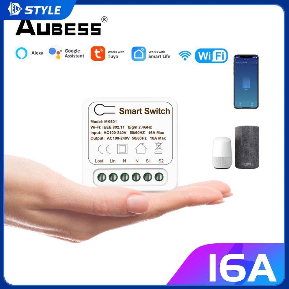 EL style 16A MINI Wifi Smart Switch Supporte 2-way control Timer Wireless Switches Smart Home Automation Compatible with Tuya Alexa Google Home 0718