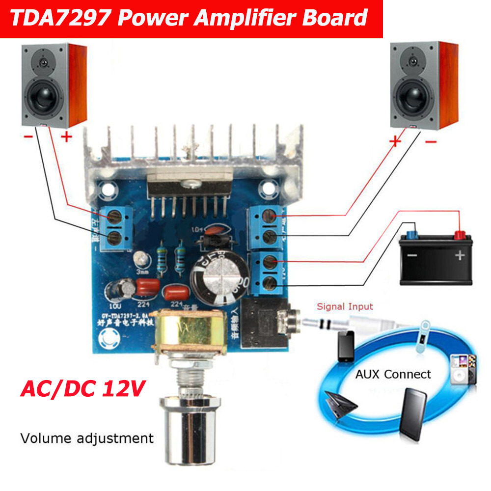 Original Diymore AC/DC 12V TDA7297 15W Digital Audio Dual Channel Amplifier Board Vesion
