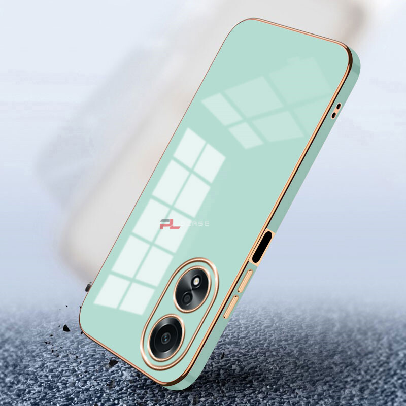 PlusCase cho OPPO A58 4G A38 A18 6D Mạ Vỏ mềm Bảo vệ ống kính Khung vuông Silicone bóng Ốp lưng chống sốc cho điện thoại