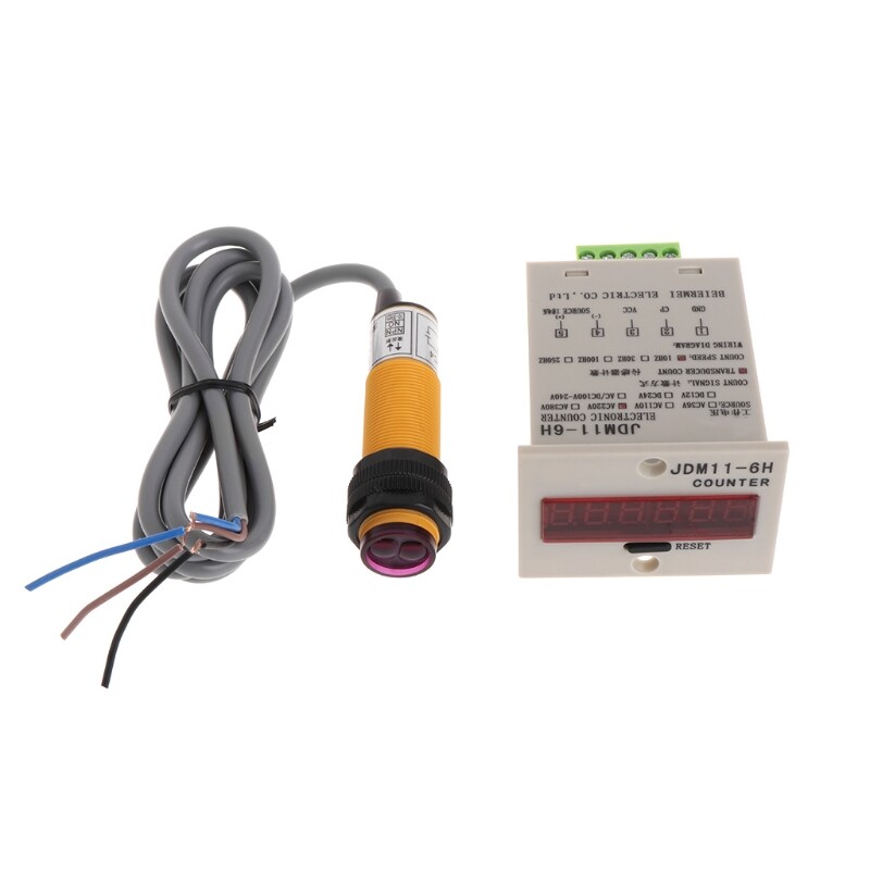 6-digit led display 1-999999 counter adjustable npn photoelectric sensor switch