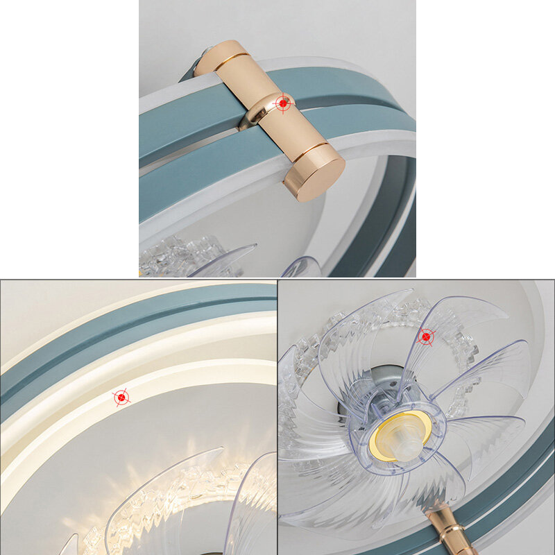 KS Fan Light Ceiling Light LED Light Room Decorative Light Living Room Light Remote Control Dimmable Bedroom Light 220v 50cm