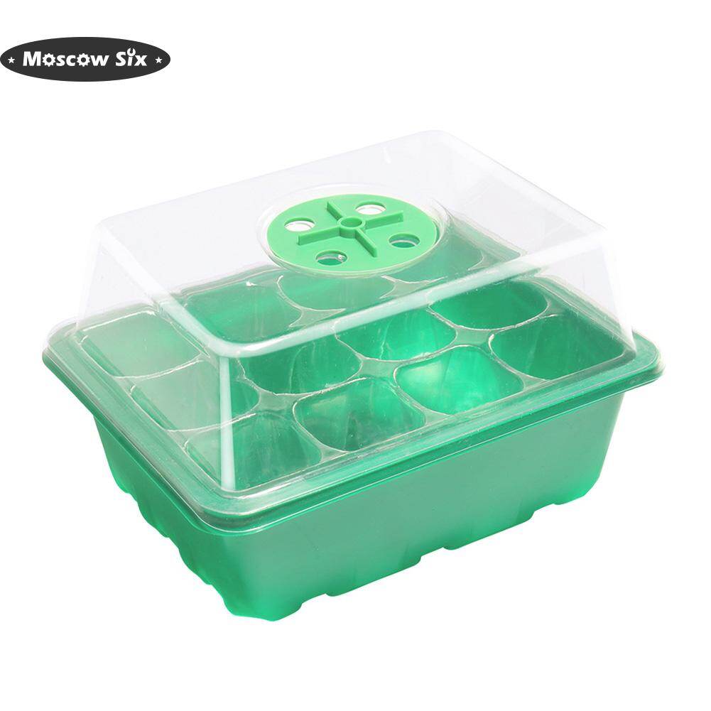 12 Holes Seed Grow Planter Box Greenhouse Garden Seed Plant Seeding Tray