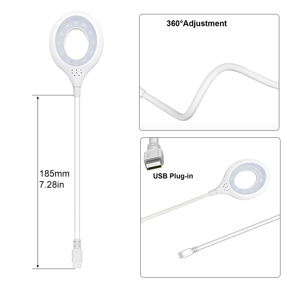 【JING】 USB Portable Dormitory Bedside Ring Folding Table lamp Eye Protection Students Learn To Read Available Night Lights