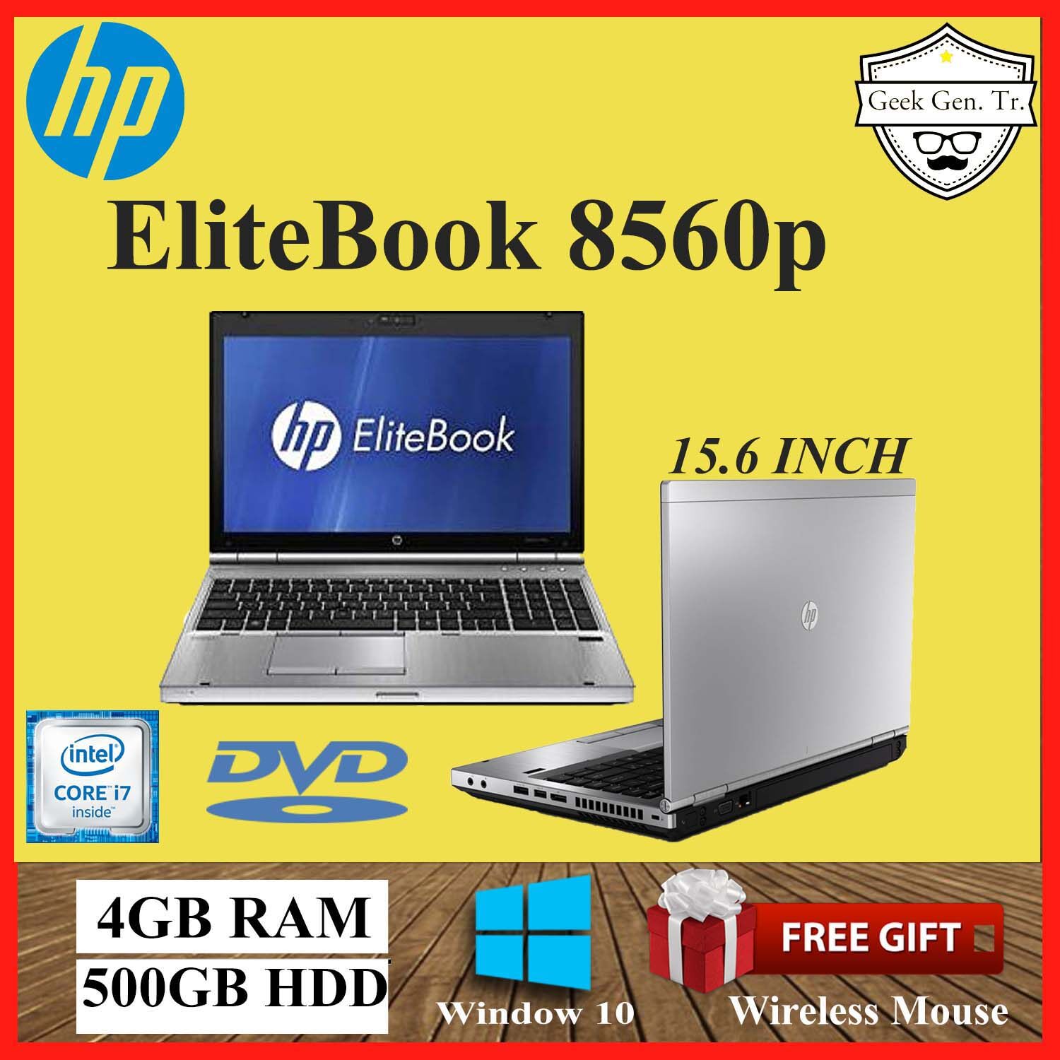 HP Elitebook 8560p Intel Core i7-2620M 4GB RAM 500GB HDD 15.6 INCH Malaysia