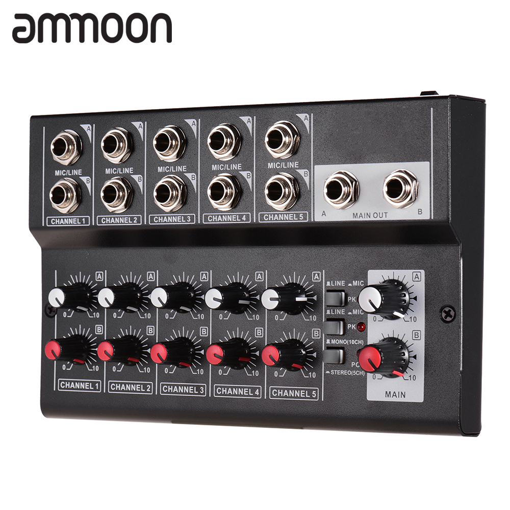 MIX5210 10-Channel Mixing Console Digital Audio Mixer Stereo for Recording DJ Network Live Broadcast