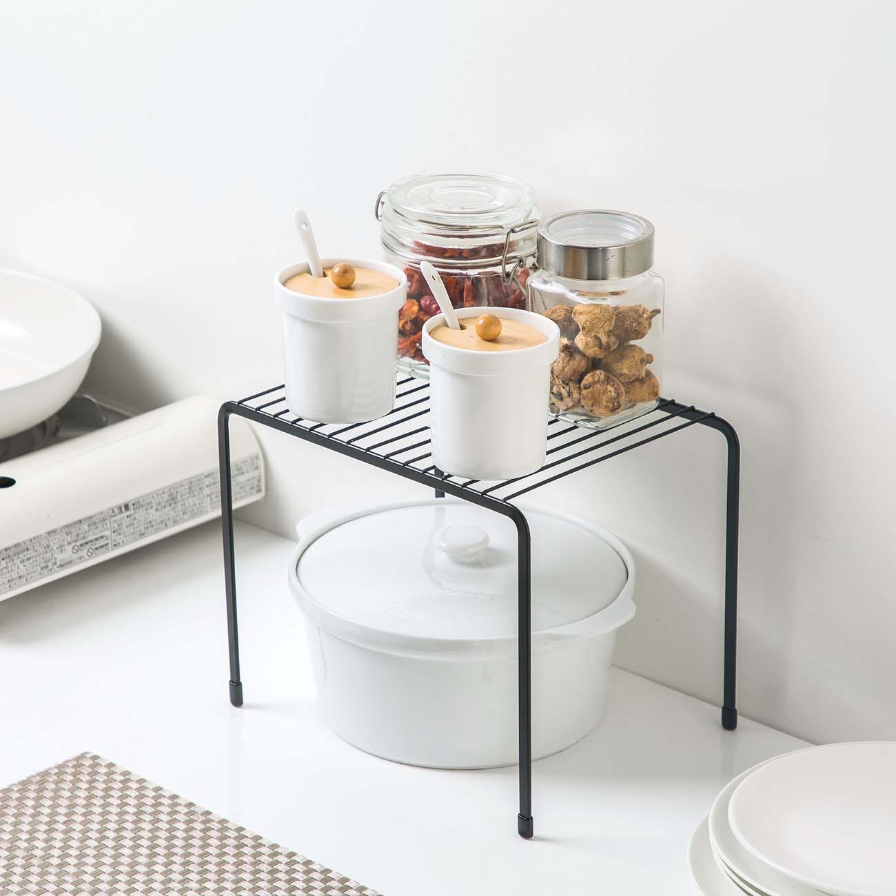 CNMF Iron Spice Rack Kitchen Desktop Storage Rack Sink Tableware Shelf