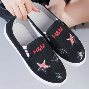 embroidered canvas shoes