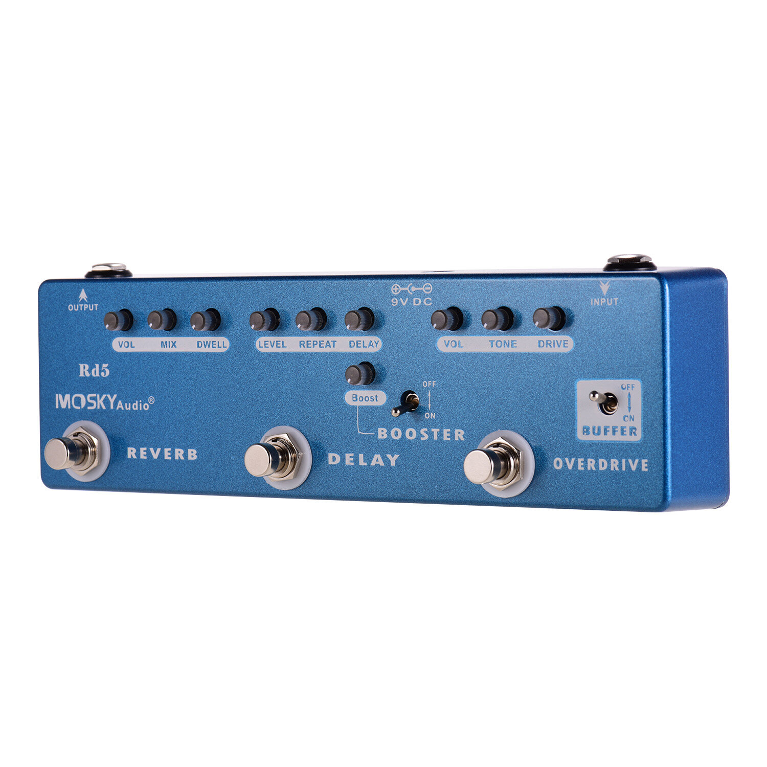 Okoogee MOSKY RD5 5In1กีตาร์ MultiEffects Pedal Reverb + Delay